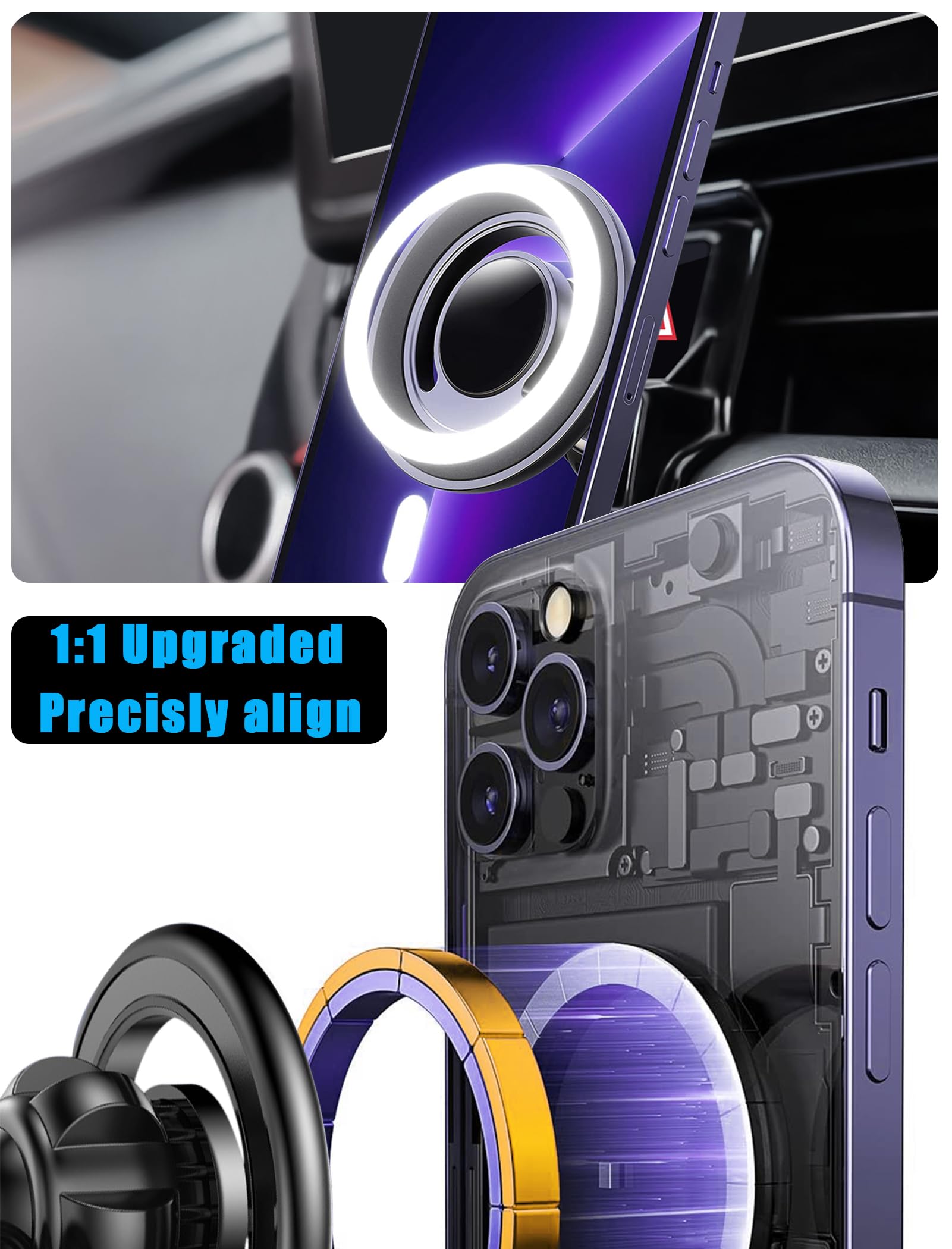 Mengfly Car Phone Holder Mount, For Toyota Corolla 2024 2023 2022 2021 2020, Air Vent Stand, Magsafe Magnetic Navigation Bracket